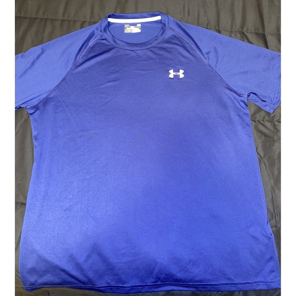 Under Armour blue Heatgear Athletic Short~Sleeved Top/Shirt Sz L - Picture 1 of 3